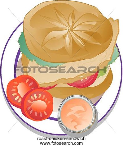 Roast Chicken Sandwich Roast Chicken Sandwich Foodshapes Illustrations