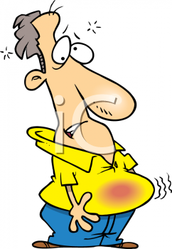 Royalty Free Clipart Image  Cartoon Of A Man With Stomach Gas