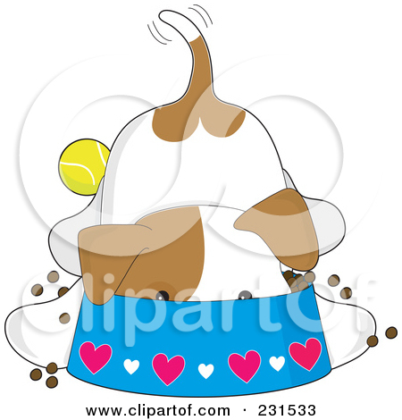 Royalty Free  Rf  Clipart Illustration Of A Cute Puppy Dog Eating With