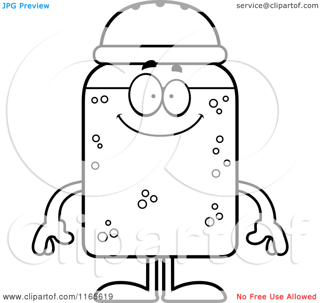 Salt Shaker Outline Clipart Cartoon Clipart Of A Happy