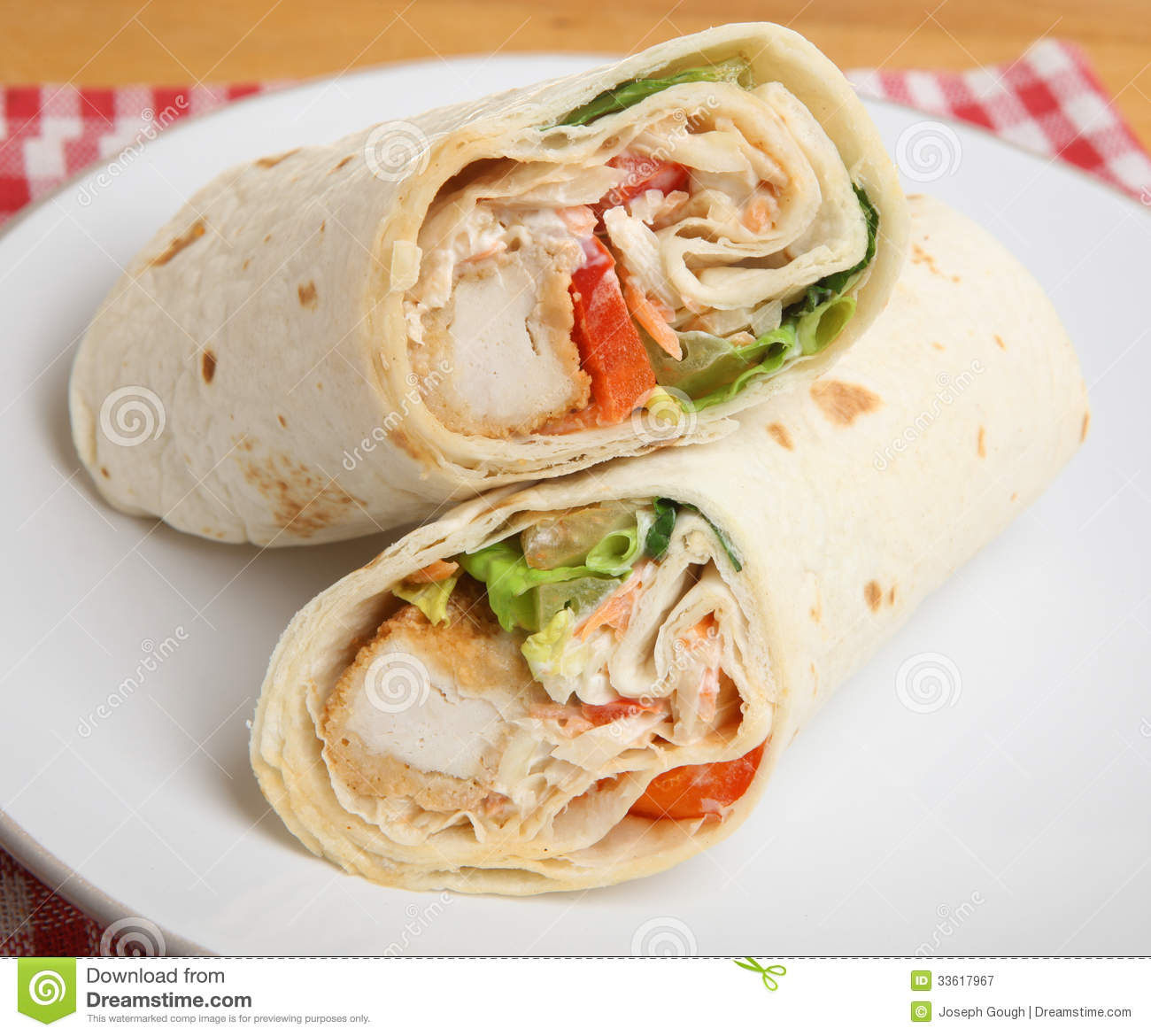 Southern Fried Chicken Wrap Sandwich Royalty Free Stock Photography