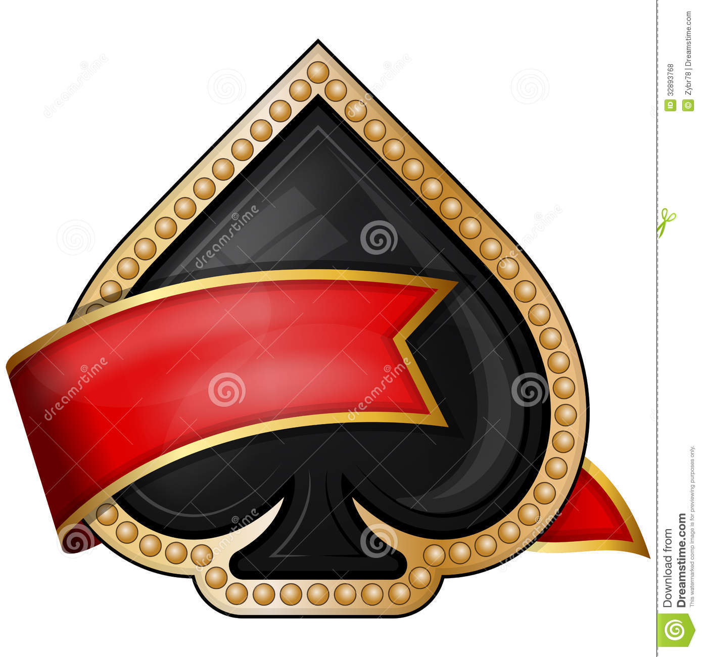Spades  Card Suit Icons With Ribbon Royalty Free Stock Photos   Image    