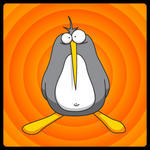 Vector Cartoon Penguin Cartoon Penguin Isolated On Blue Background    