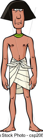 Vector Clip Art Of Ancient Egyptian Slave On A White Background Vector