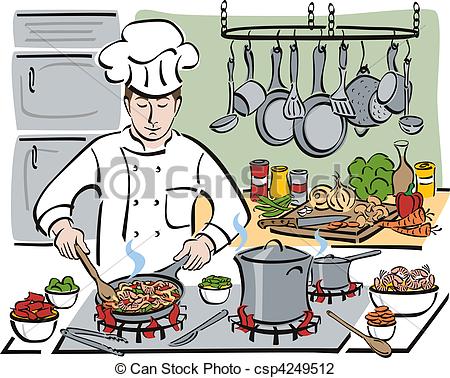 Vector Illustration Of The Consummate Chef   Vector Illustration Of A