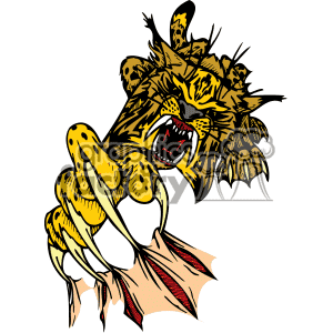 Wildcat Eyes Clipart Wildcat Ripping Flesh With