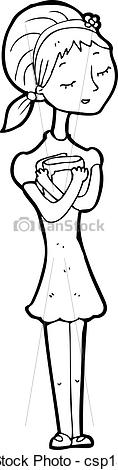 Art Of Cartoon Skinny Girl With Books Csp15564513   Search Clipart