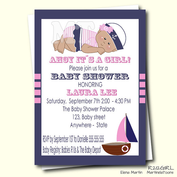 Baby Shower Printable  Nautical Baby Shower Invite  Nautical Theme