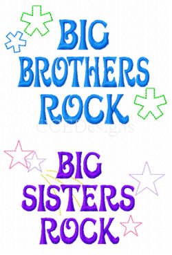 Big Sisters Rock  2 Designs   2 Sizes Big Brothers Rock Big Sisters