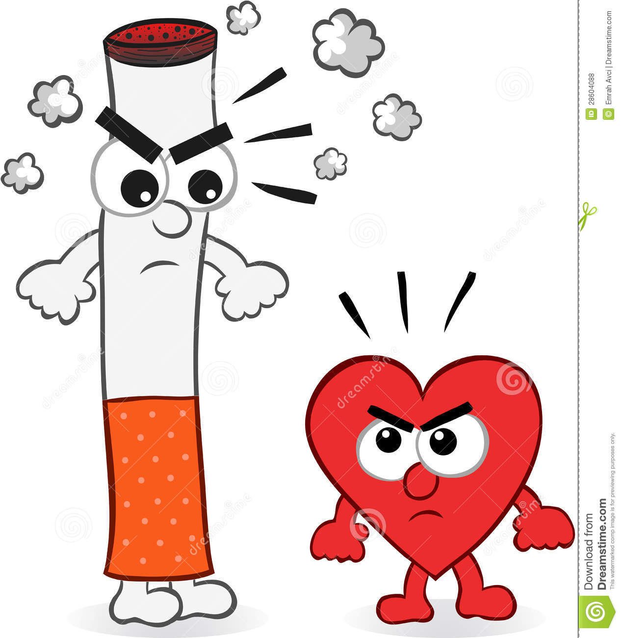 Cigarette And Heart Cartoon Royalty Free Stock Photos   Image