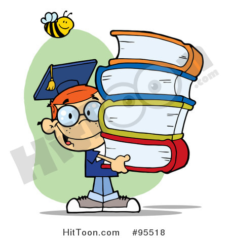 Clip Art Book Stack  Student Clipart  95518  Bee