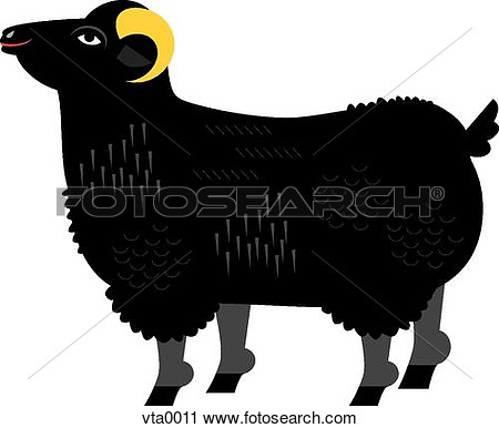 Clipart   A Black Big Horn Sheep  Fotosearch   Search Clip Art