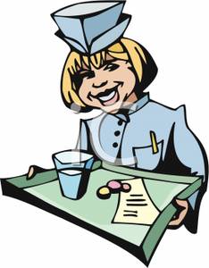 Clipart Image  A Smiling Nurse With A Tray Of Medications