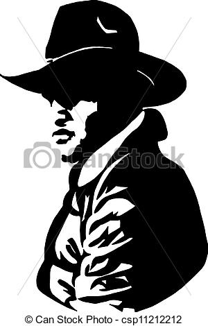 Clipart Of Gangster   The Gangster In A Black Cloak And Hat On A White