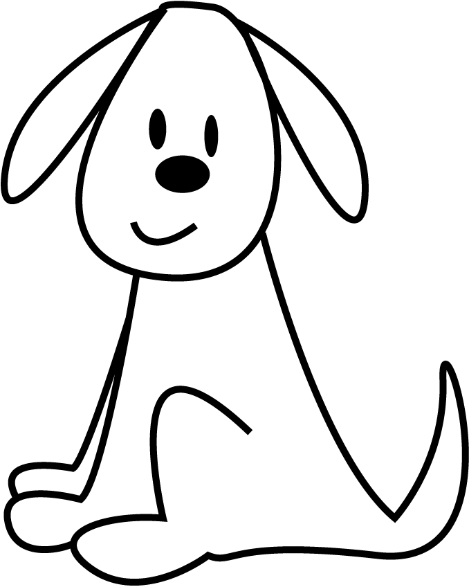 Coloring Page Of Pet Dog Sitting For Kids   Coloring Point