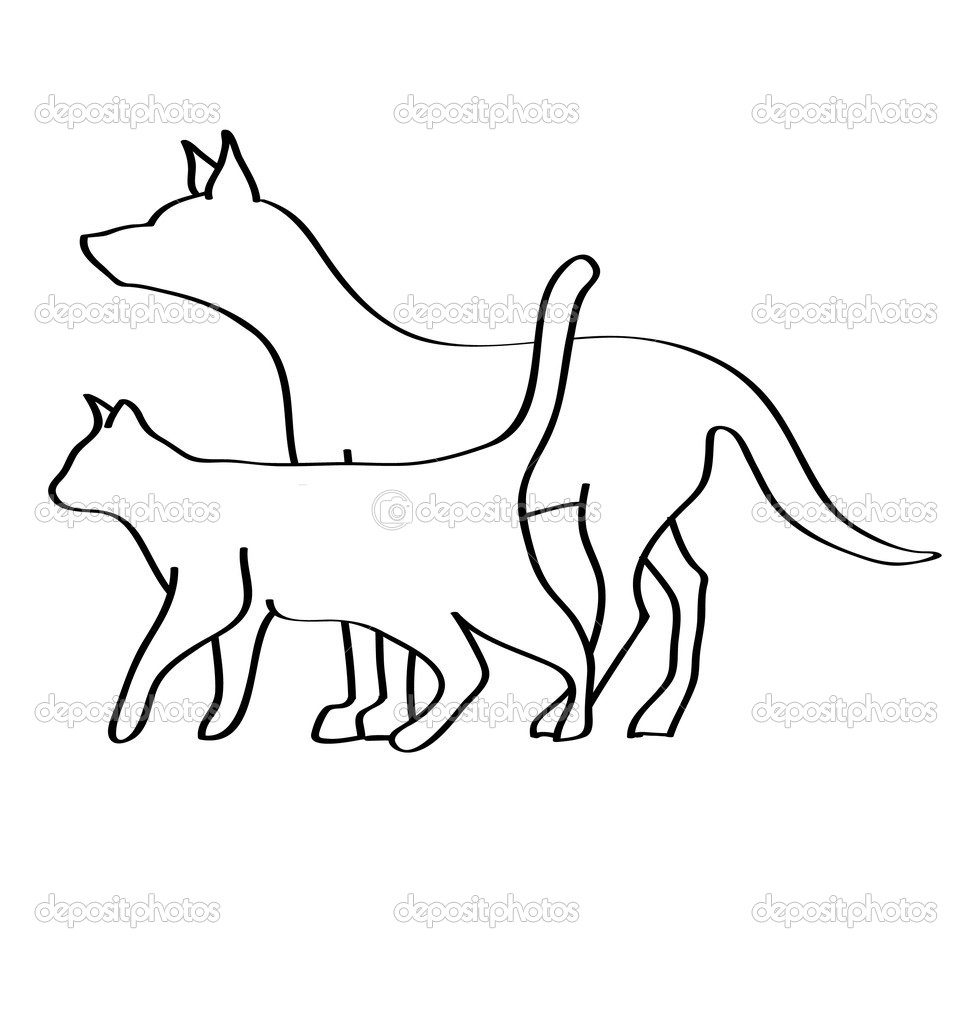 Dog Cat Silhouette Logo   Stock Vector   Deskcube  11117813