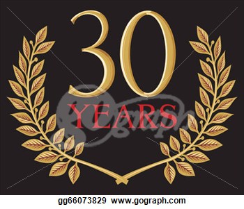 Drawing   Golden Laurel Wreath 30 Years  Clipart Drawing Gg66073829