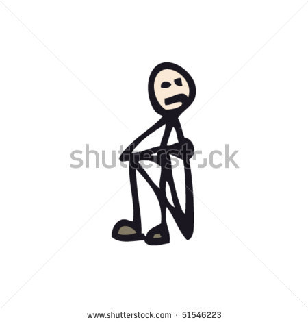 Funny Stickman Crying Clipart