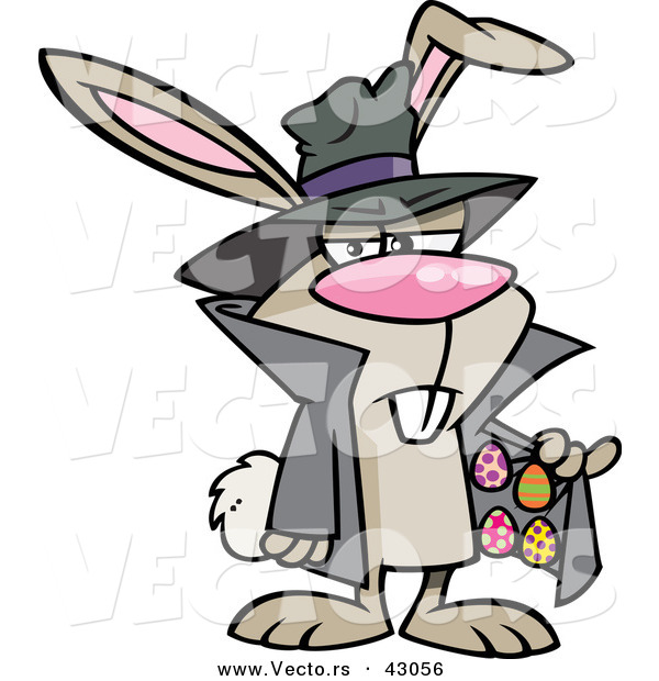Gangster Clipart Vector Of A Cartoon Gangster Easter Bunny Selling