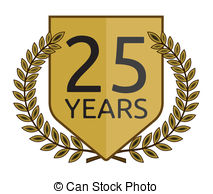 Golden Laurel Wreath 25 Years Vector Clipart And Illustrations