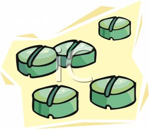 Green Pill Tablets Clipart Image 