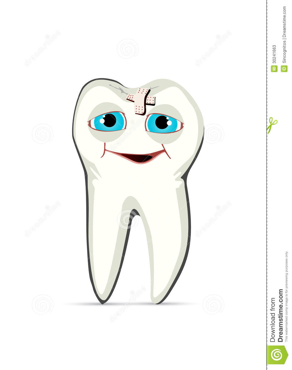 Humanized Healed Tooth Smiling With Band Aid