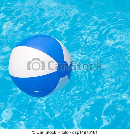 Image Of Colorful Inflatable Ball And Round Tube Floating In Swimming