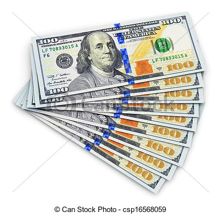     New 100 Us Dollar 2013 Edition Banknotes Or Bills Isolated On White