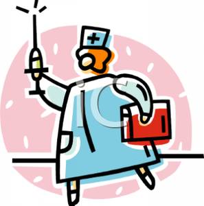 Nurse With A Chart And A Syringe Clip Art Image