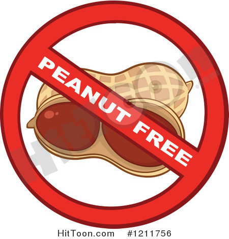 Peanut Clipart  1211756  Peanut Free Allergy Symbol By Hit Toon