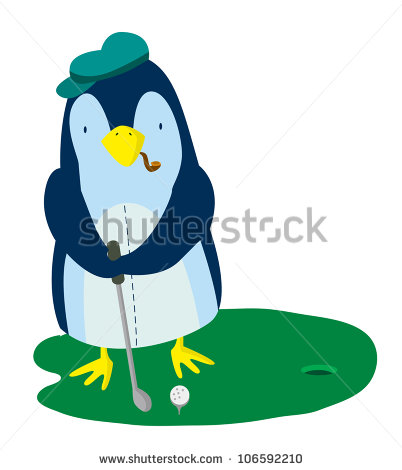 Penguin Golf   Stock Vector