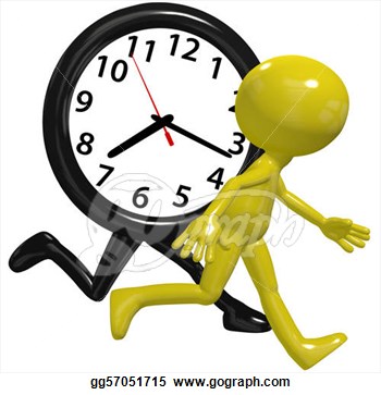 Race Against A Time Clock On A Busy Day  Clipart Drawing Gg57051715