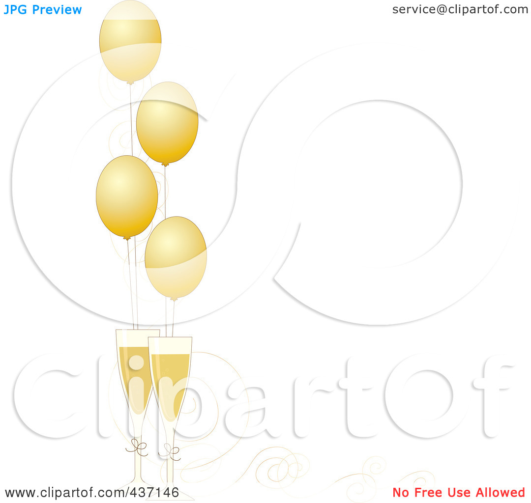 Royalty Free  Rf  Clipart Illustration Of A New Year Border Of Golden