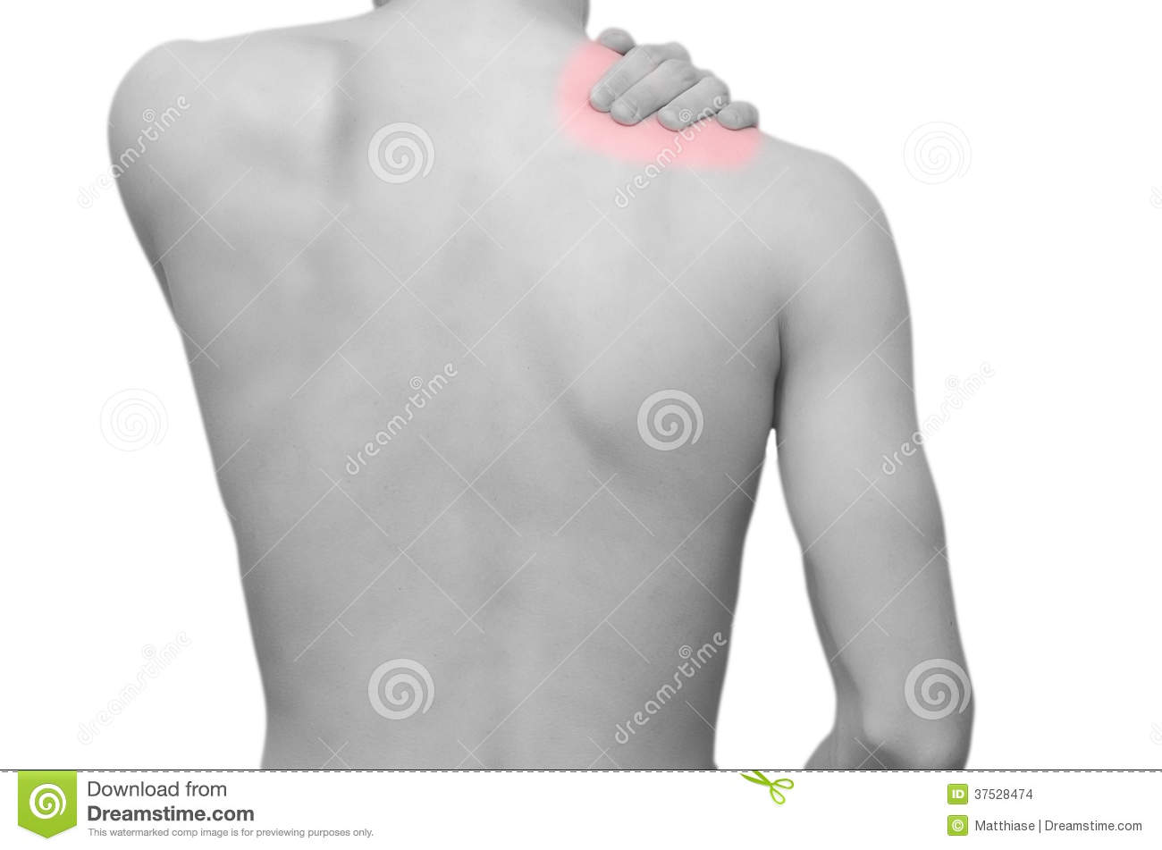 Shoulder Pain Isolated On White Background 