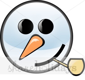 Snowman Face With Corncob Pipe   Snowman Clipart