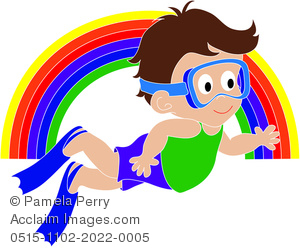 Swimming Icon With A Rainbow Clipart   Swimming Icon With A Rainbow