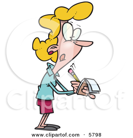 Taking Notes Clipart 5798 Blond Woman Taking Notes Clipart    