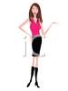 Tall Girl Cartoon Modern Skinny Woman Wearing A