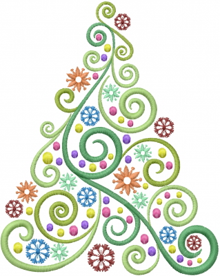 Trees Embroidery Design  Christmas Tree Swirl From Machine Embroidery