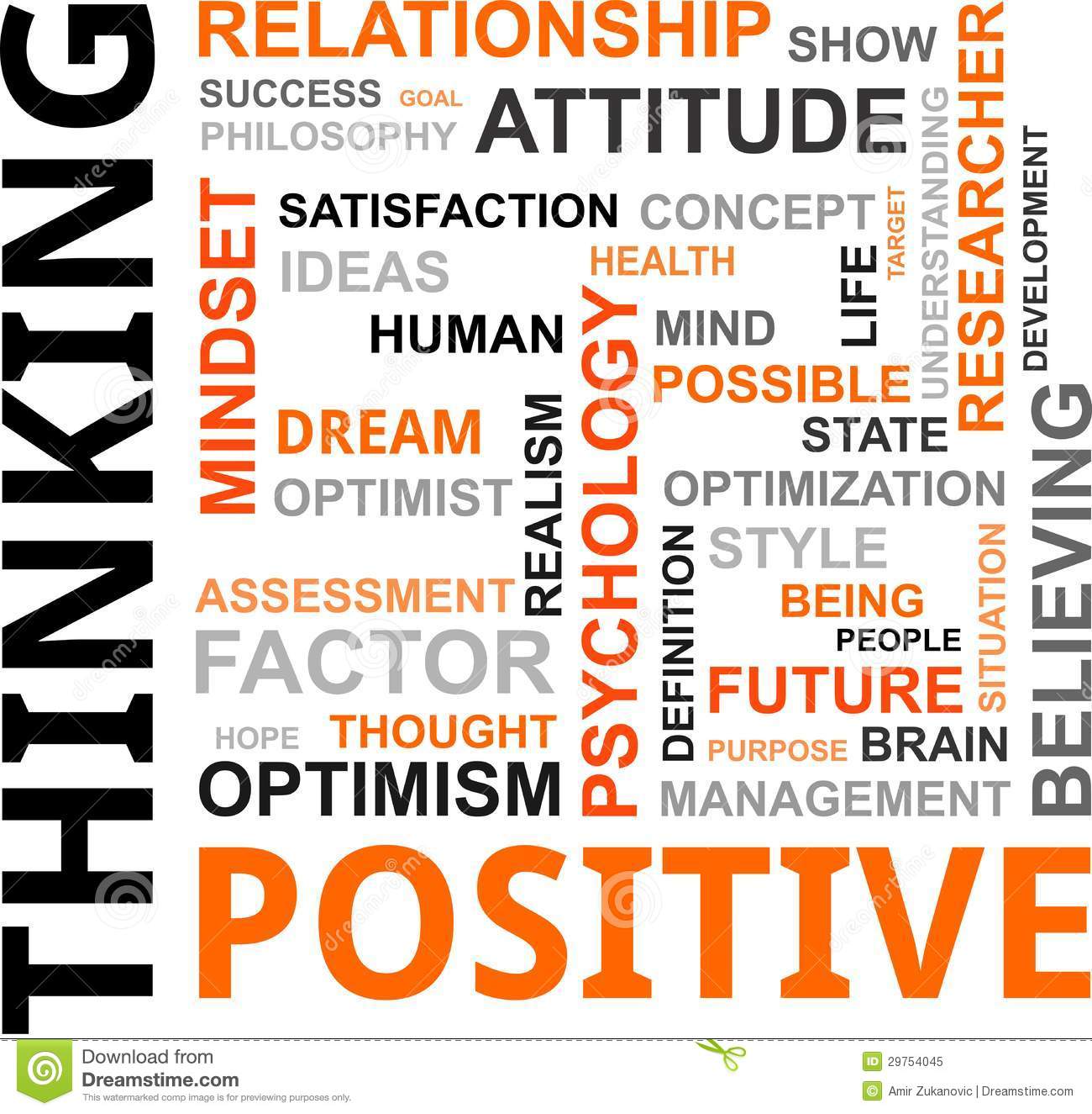 Word Cloud   Positive Thinking Royalty Free Stock Photo   Image