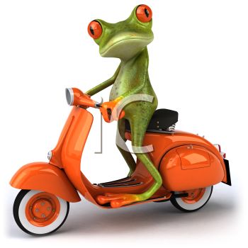 0511 1001 2518 0368 Frog Riding A Motor Scooter Clipart Image Jpg