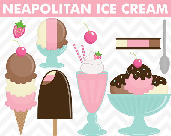 80  Off Sale Clipart Ice Cream Neapolitan Summer Instant Download