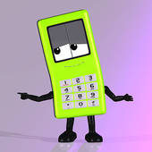 Cartoon Cell Phone With Cute And Funny Emotional Face   Clipart    