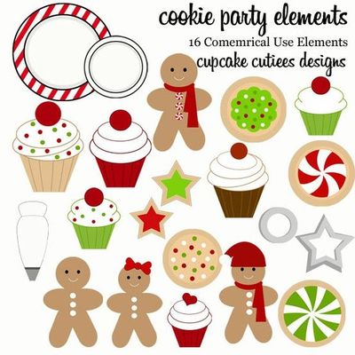 Christmas Holiday Cookie Clipart  Whimsical Designs That Would Look    