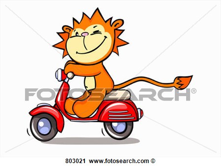 Clipart   A Lion On A Motor Scooter  Fotosearch   Search Clip Art