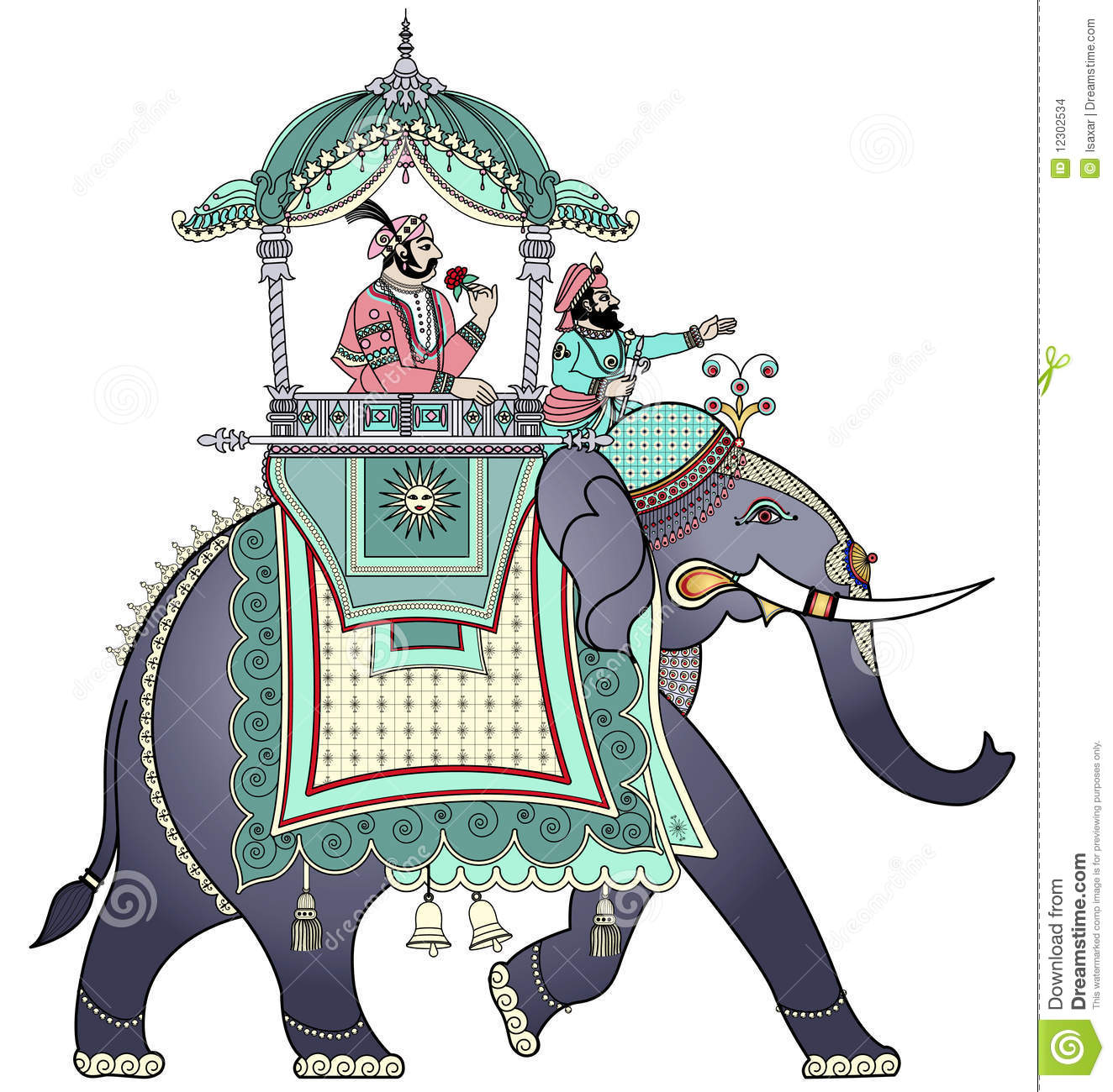 Decorated Indian Elephant Clipart Decorated Indian Elephant