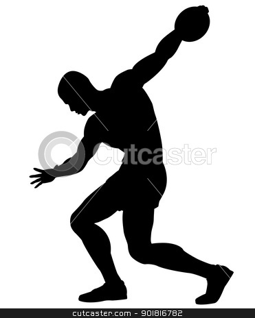 Discus Thrower Stock Vector Clipart Editable Vector Silhouette Of A