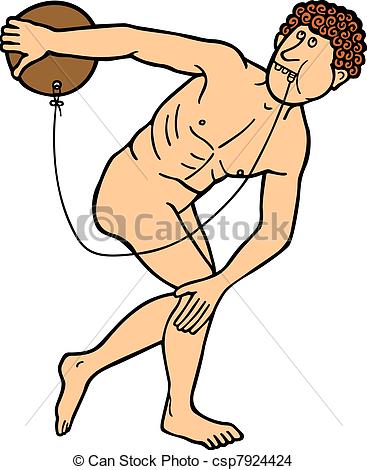 Discus Thrower Taking Out A Tooth On White Background