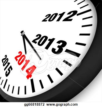 Drawing   2014 New Year Clock  Clipart Drawing Gg66818872   Gograph