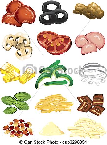 Drawing Of Pizza Toppings   Illustration Of Different Pizza Toppings